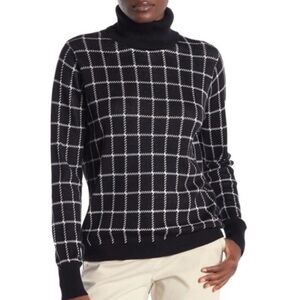14th + Union windowpane print turtleneck sweater m